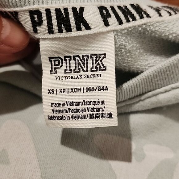 Pink VS Sea you never sweatshirt with open back Hole Women Size XS Light‎ Green - Picture 3 of 10